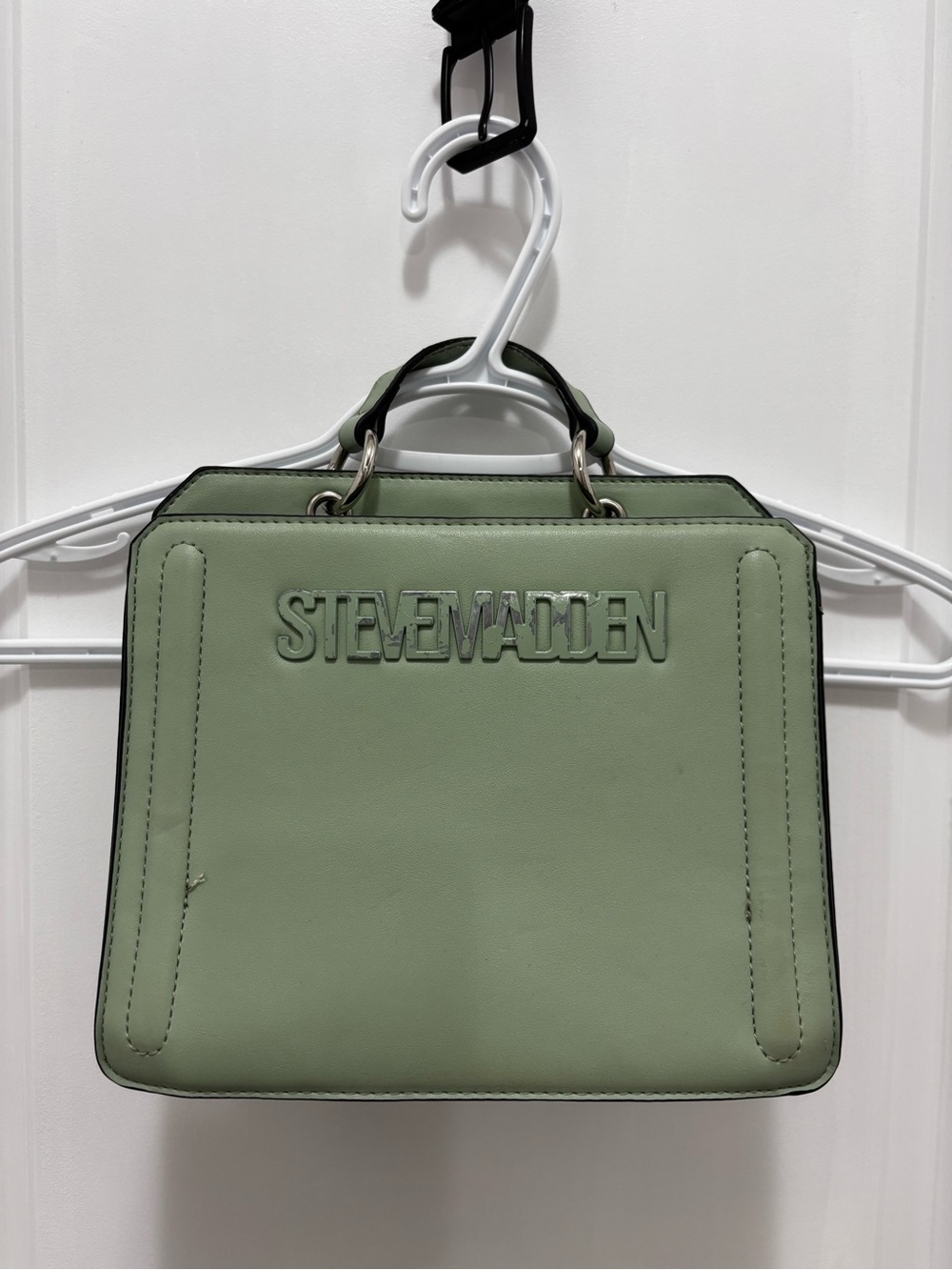 Steve Madden Pale Mint Green Structured Satchel